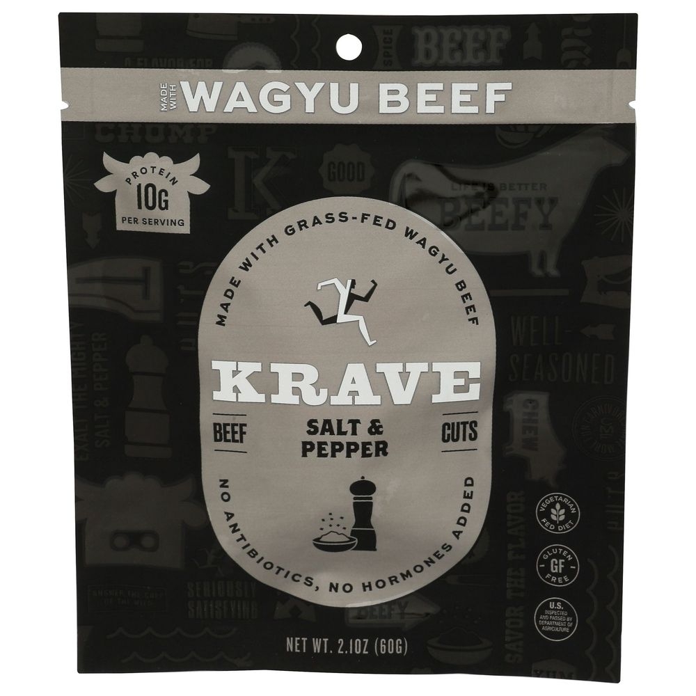 Krave Salt and Pepper Wagyu Beef Jerky, 2.1 Ounce -- 8 per case