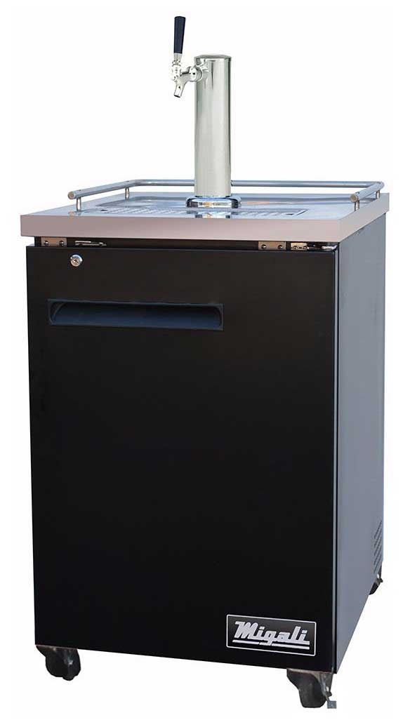Migali 1 Door Direct Draw Beer Dispenser, 23.5 inch Width x 30.5 inch Depth x 38.63 inch Height