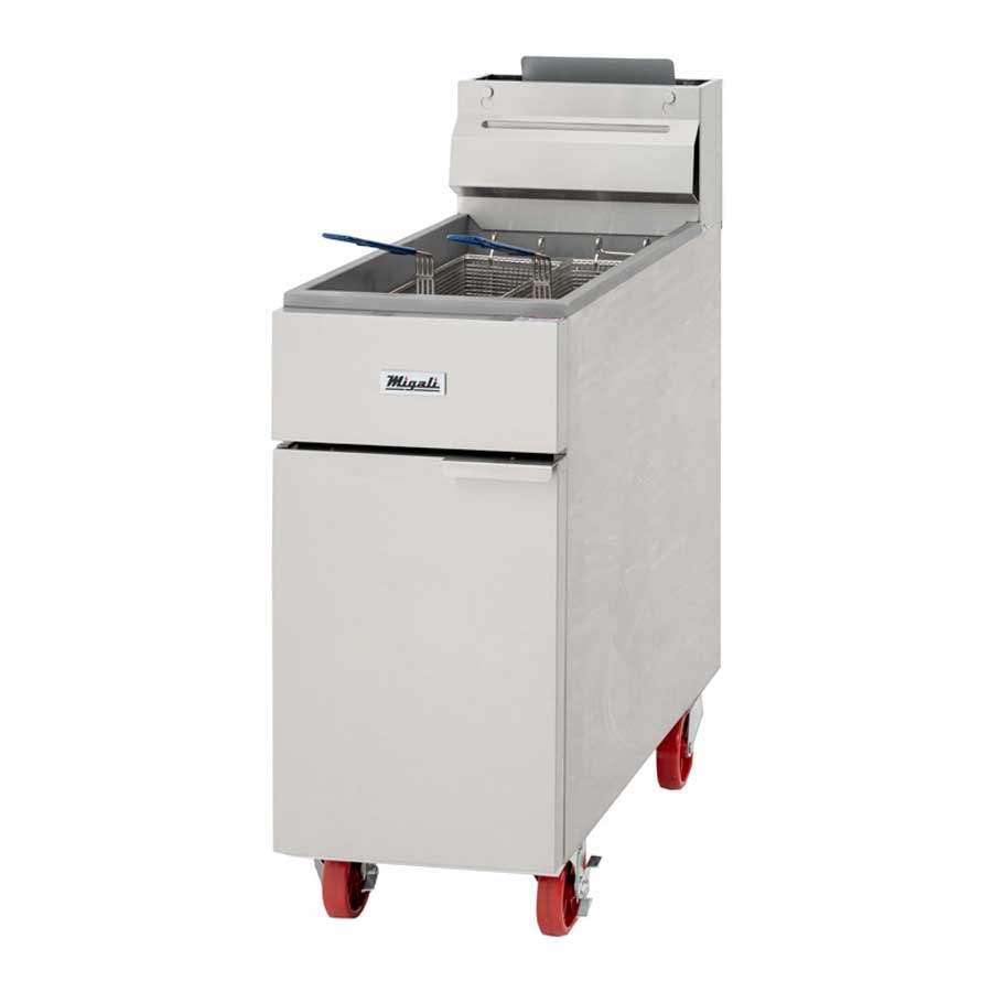 Migali 40 Pound Liquid Propane Fryer, 15.6 inch Width x 30.1 inch Depth x 44.4 inch Height