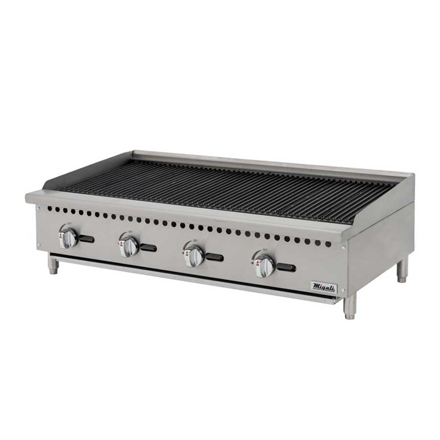 Migali Countertop Char Rock Broiler, 48 inch Width x 27.6 inch Depth x 15.2 inch Height