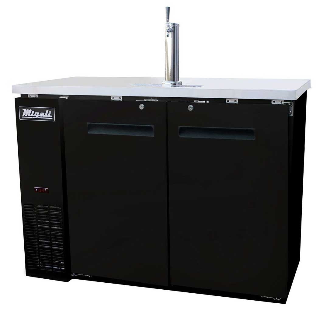 Migali 2 Doors Direct Draw Beer Dispenser, 48.75 inch Width x 24.4 inch Depth x 35.75 inch Height