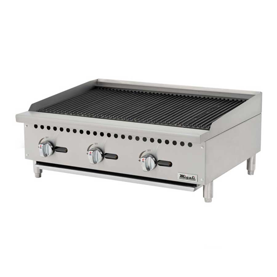 Migali Countertop Char Rock Broiler, 36 inch Width x 27.6 inch Depth x 15.2 inch Height