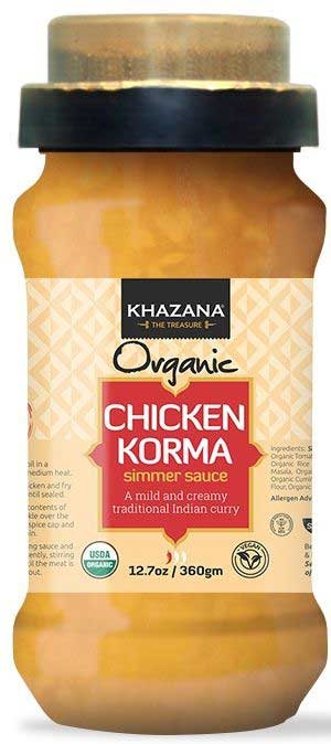 Khazana Organic Chicken Korma Simmer Sauce, 12.7 Ounce -- 6 per case