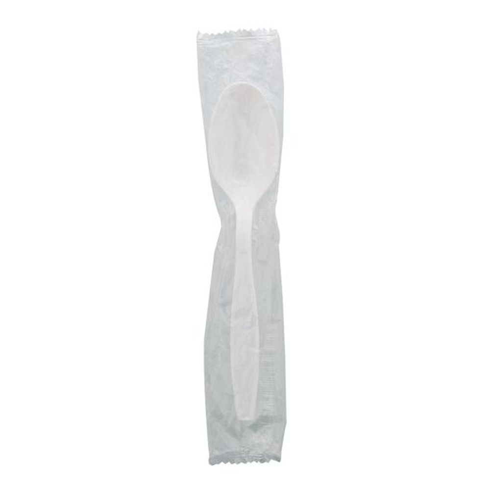 Freal Polystyrene White Foil Individually Wrapped Teaspoon -- 1000 per case