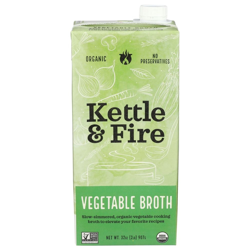 Kettle and Fire Organic Vegetable Broth, 32 Ounce -- 8 per case