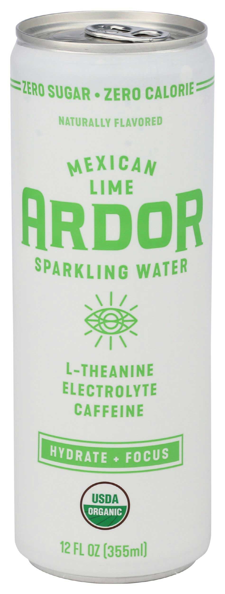Ardor Organic Mexican Lime Sparkling Water, 12 Fluid Ounce -- 12 per case