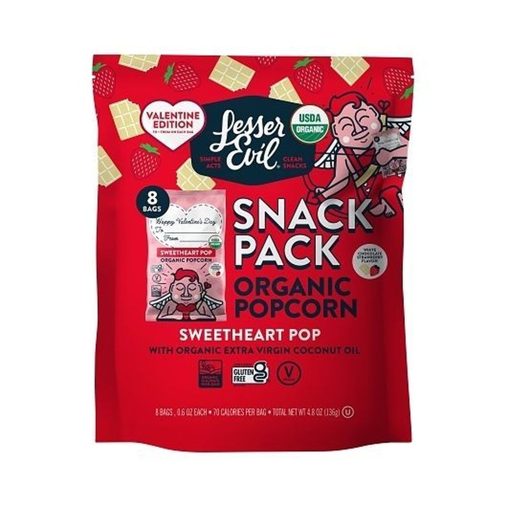 Lesserevil Organic Sweetheart Pop Popcorn, 4.8 Ounce -- 12 per case