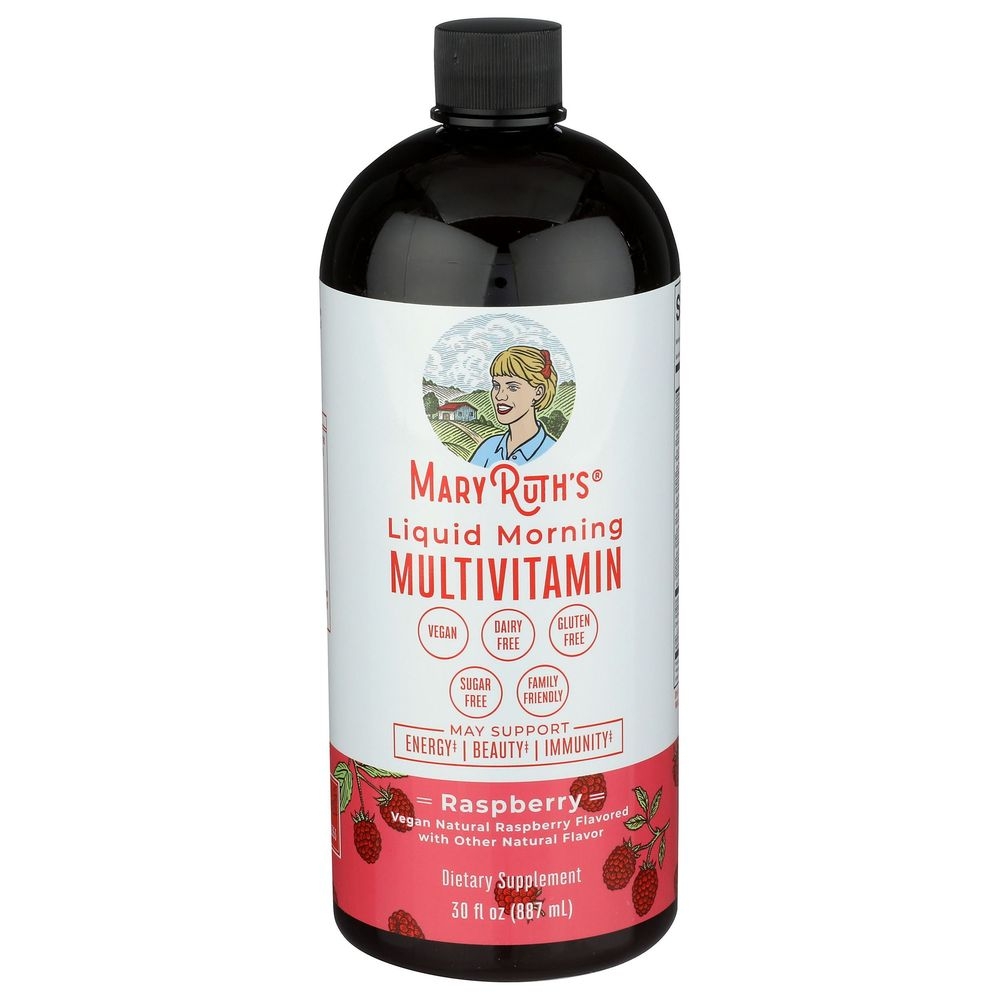 Mary Ruth's Raspberry Liquid Morning Multivitamin, 30 Fluid Ounce
