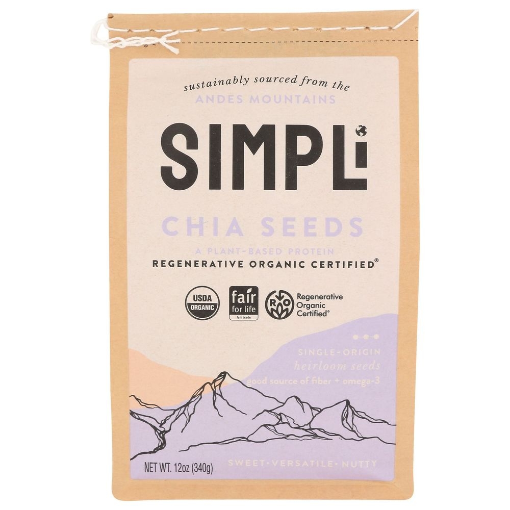 Simpli Organic Chia Seeds, 12 Ounce