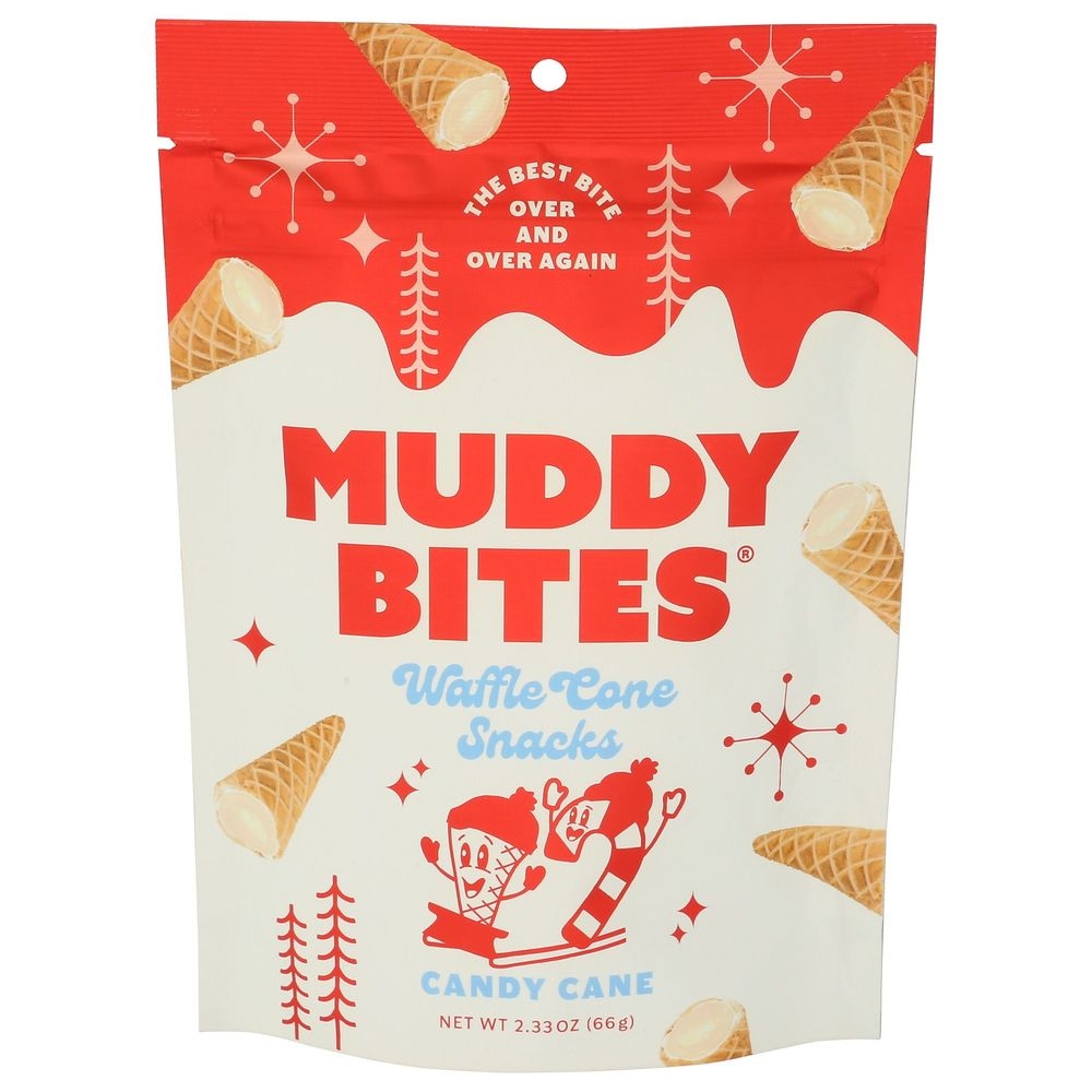 Muddy Bites Waffle Candy Cane, 2.33 Ounce -- 12 per case