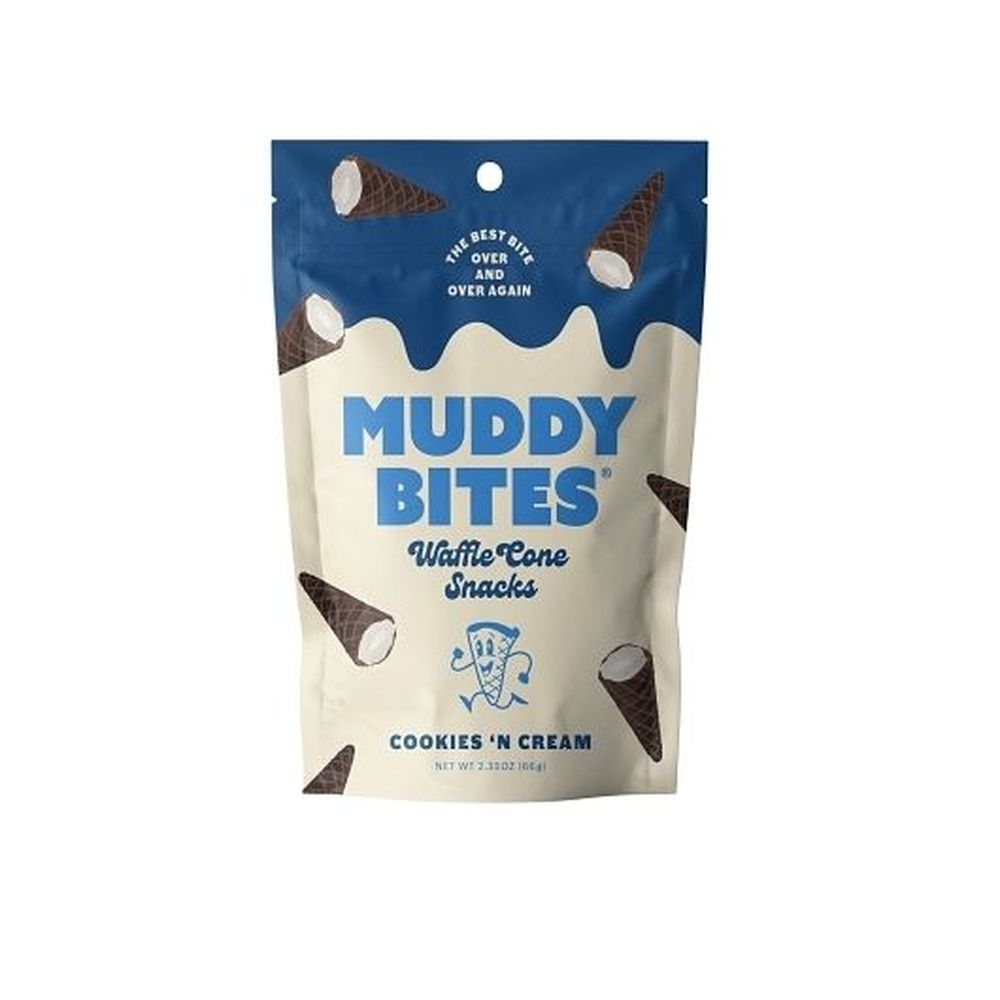 Muddy Bites Cookies N Cream Waffle Cone Snack, 2.33 Ounce -- 8 per case