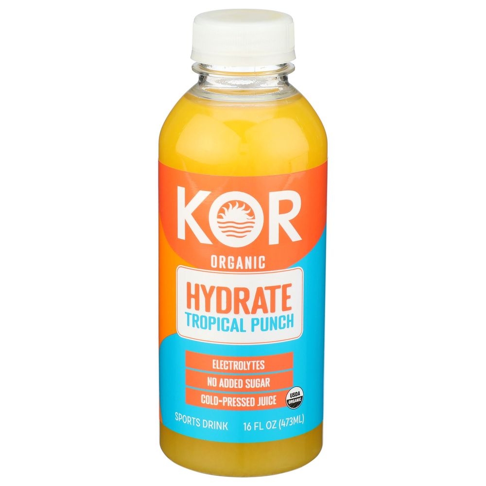 Kos Organic Hydrate Tropical Punch Sports Drink, 16 Fluid Ounce -- 6 per case