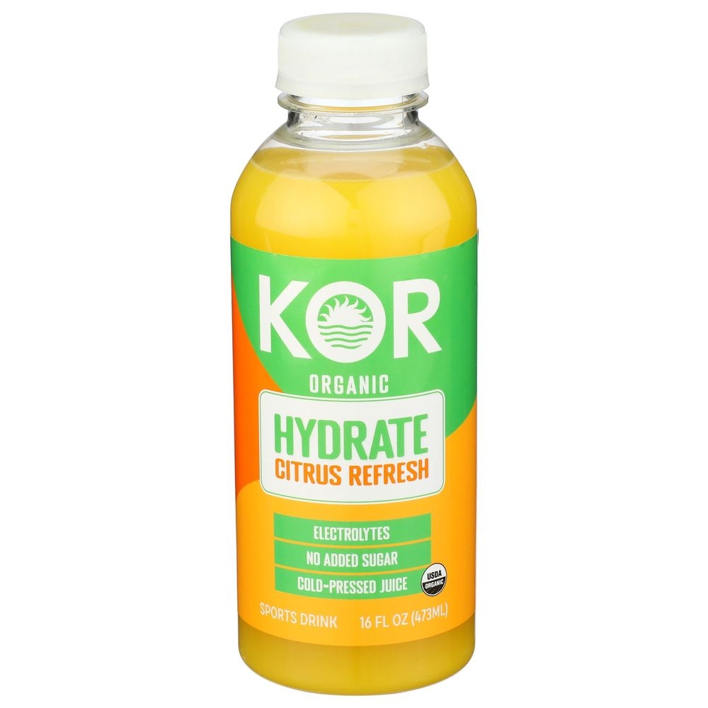Kos Organic Hydrate Citrus Fresh Sports Drink, 16 Fluid Ounce -- 6 per case