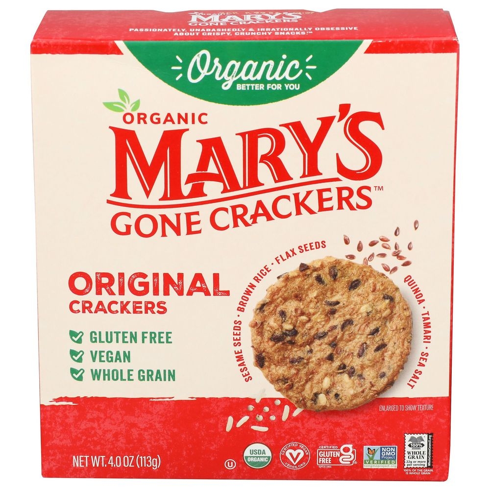 Marys Gone Crackers Organic Original Cracker, 4 Ounce -- 6 per case