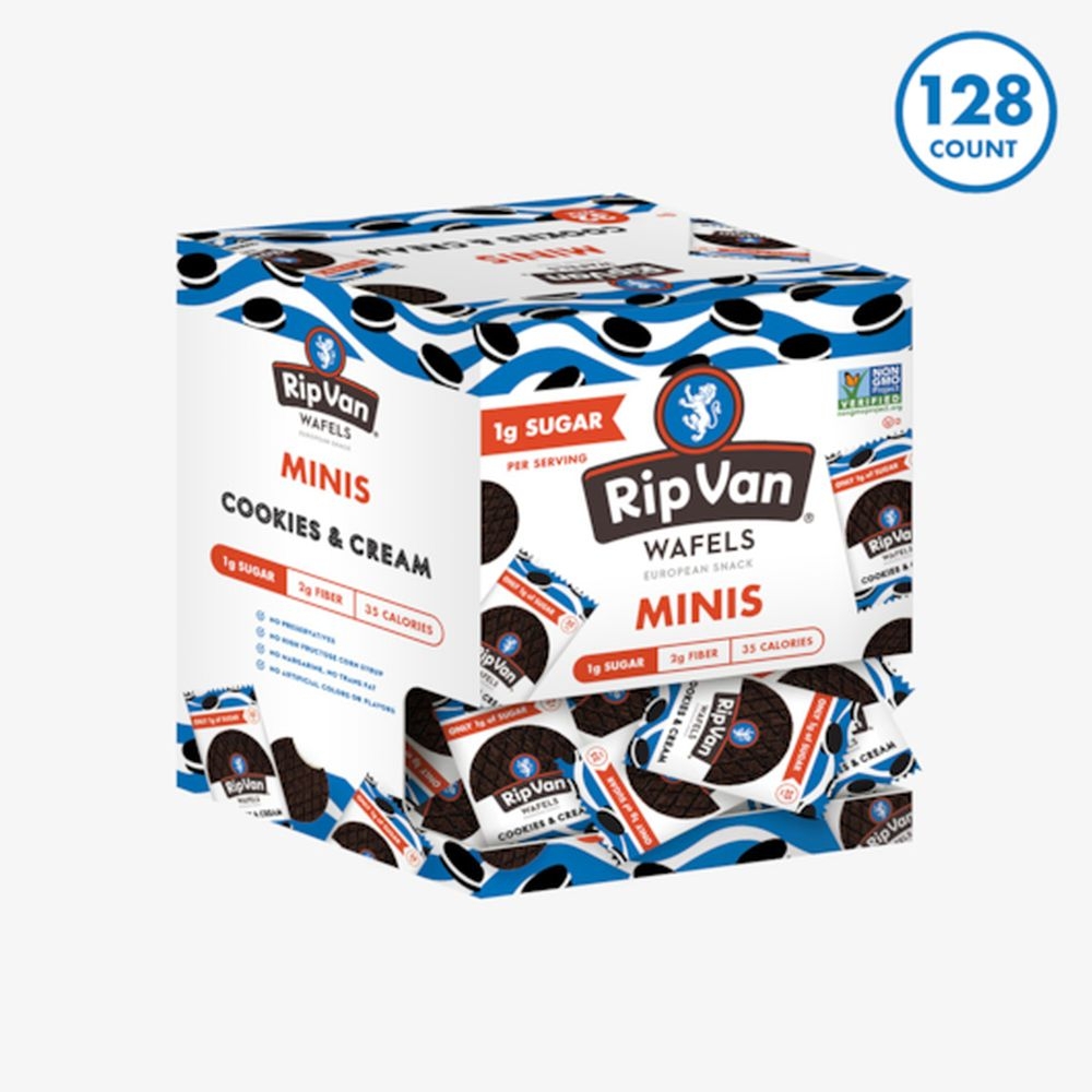 Rip Van Low Sugar Cookies and Cream Wafel, 0.28 Ounce -- 128 per case