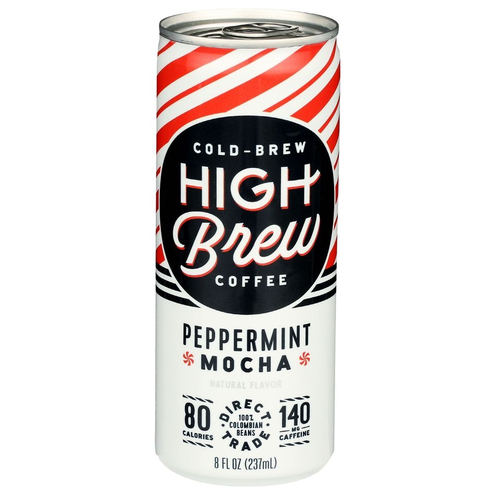 High Brew Holiday Peppermint Mocha Coffee, 8 Fluid Ounce -- 12 per case