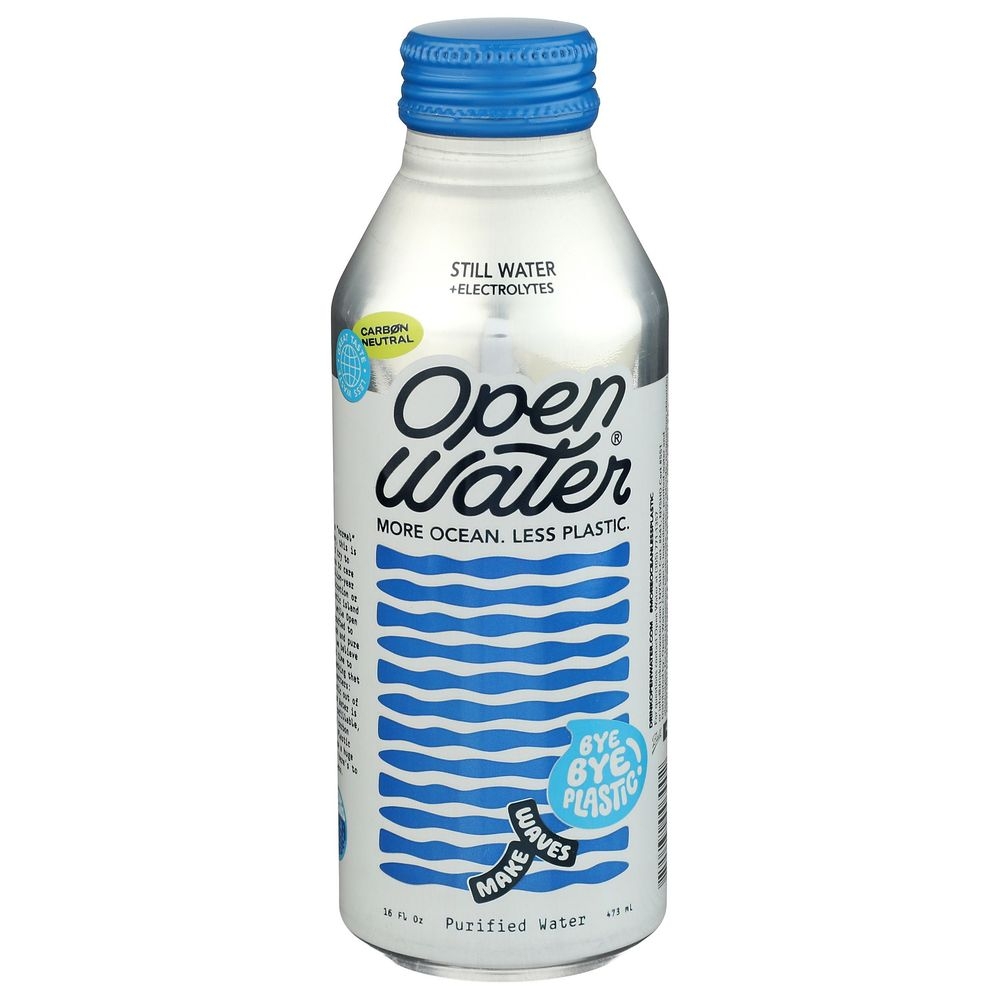 Open Water Purified Still Water with Electrolytes, 16 Fluid Ounce -- 12 per case
