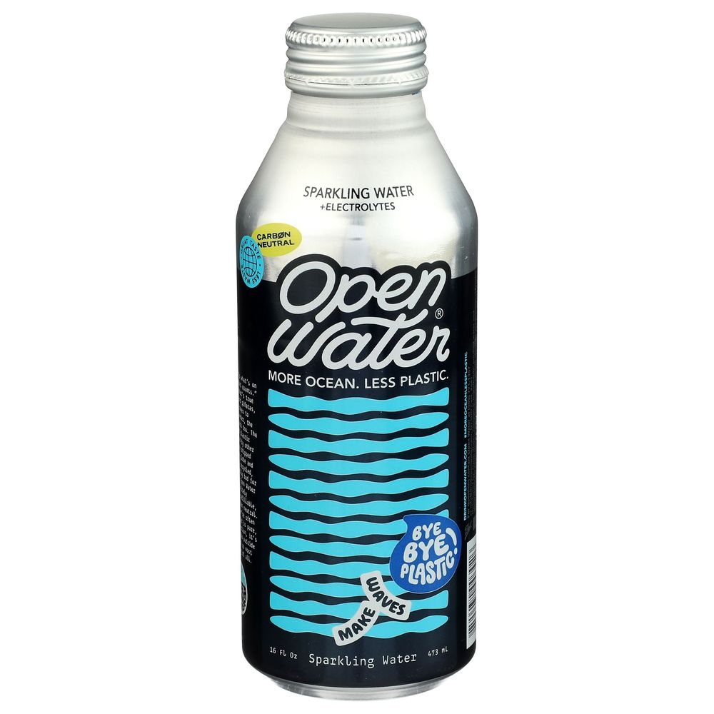 Open Water Purified Sparkling Water with Electrolytes, 16 Fluid Ounce -- 12 per case
