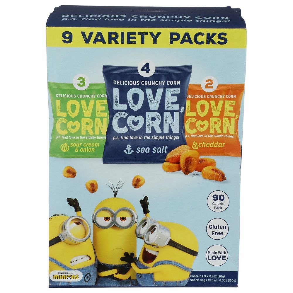 Love Corn Crunchy Corn Snacks - Variety Pack, 6.3 Ounce -- 4 per case