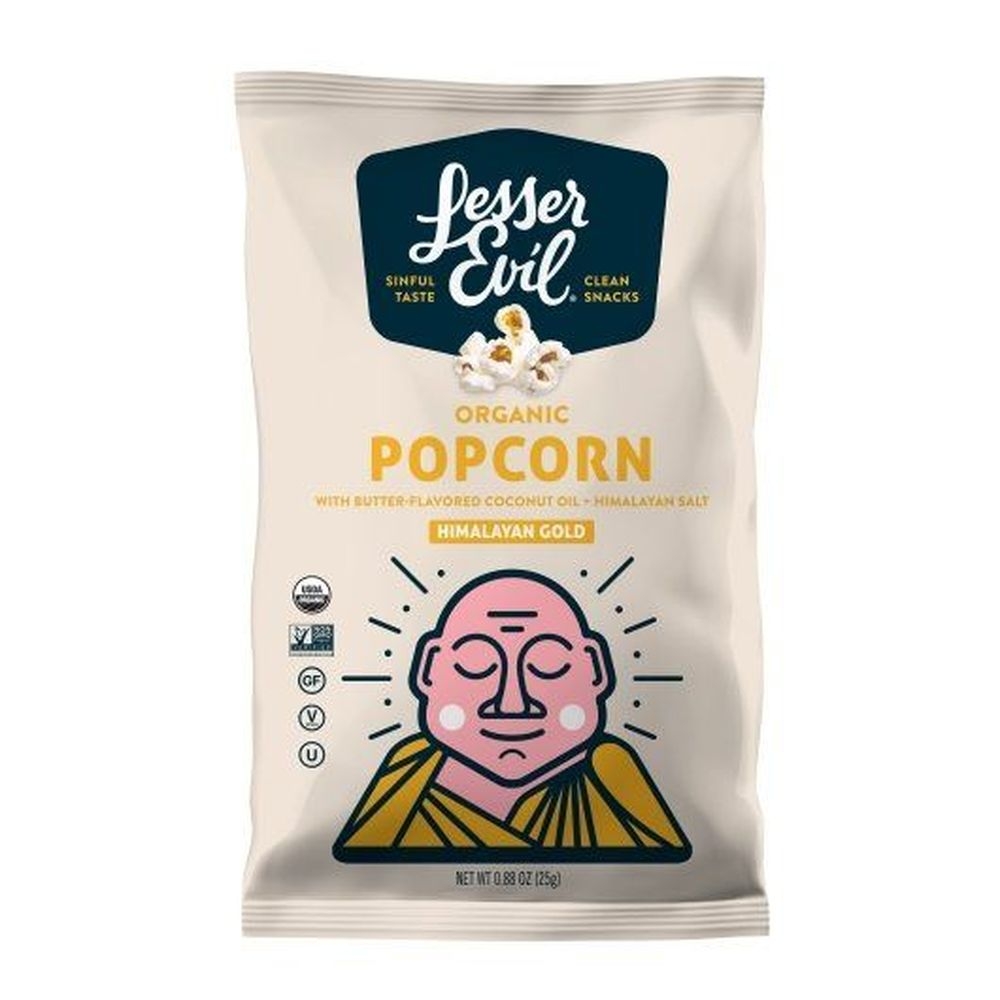 Lesserevil Organic Himalayan Gold Popcorn, 0.88 Ounce -- 12 per case