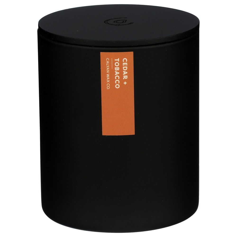 Calyan Wax Cedar and Tobacco Matte Black Tumbler Soy Candle, 10.2 Ounce -- 6 per case