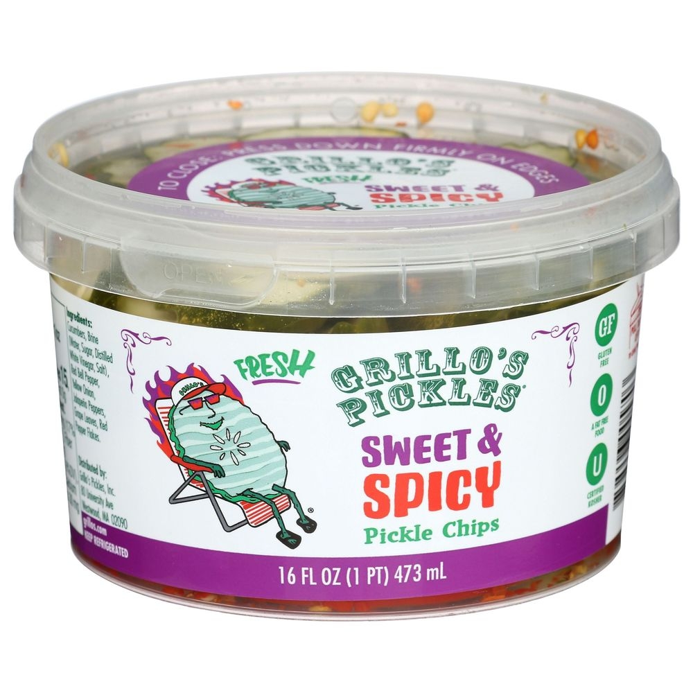 Grillos Fresh Sweet and Spicy Pickle Chips, 16 Ounce -- 6 per case