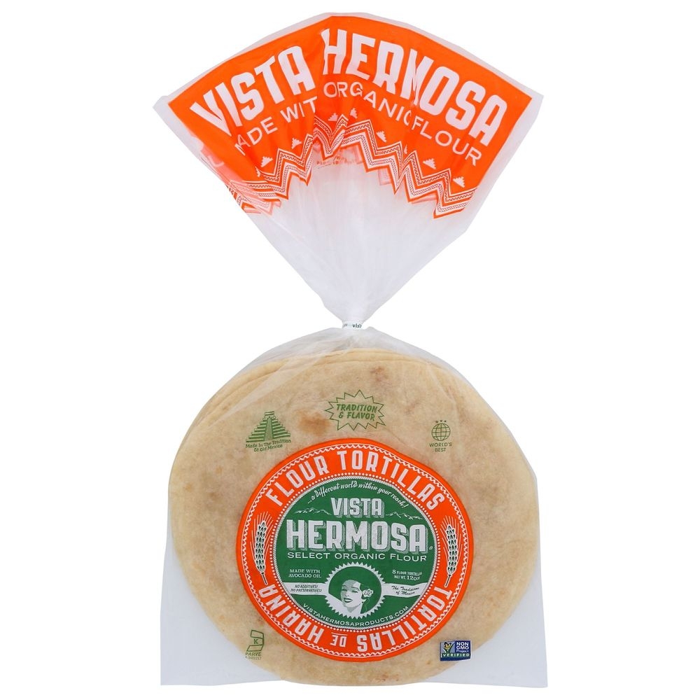 Vista Hermosa 7 inch Organic Flour Tortillas, 12 Ounce -- 12 per case