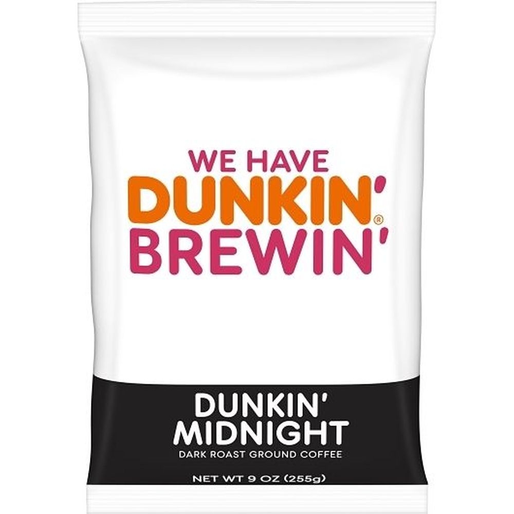 Dunkin Midnight Roast and Ground Coffee - Urn Pack, 9 Ounce -- 12 per case