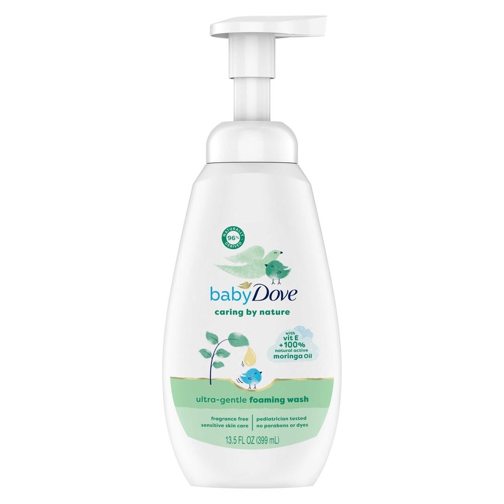 Baby Dove Caring By Nature Vitamin E Plus 100 Percent Natural Active Moringa Oil Ultra Gentle Foaming Wash, 13.5 Fluid Ounce -- 4 per case