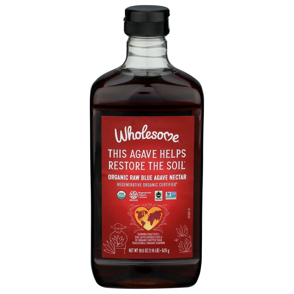 Wholesome Organic Raw Blue Agave Nectar, 18.5 Fluid Ounce -- 6 per case