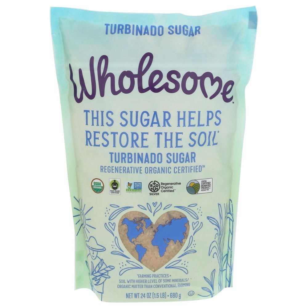 Wholesome Organic Regenerative Turbinado Sugar, 24 Ounce -- 12 per case