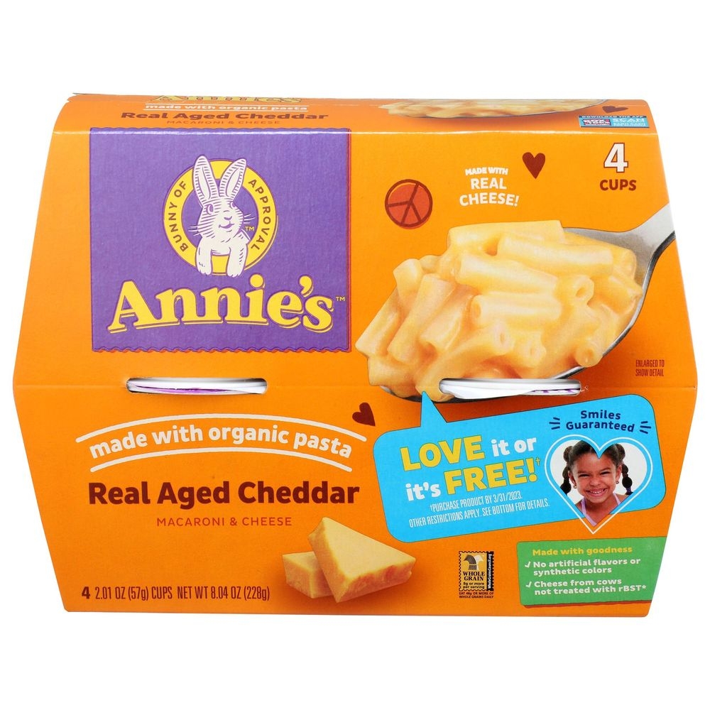 Annies Homegrown Organic Microwave Real Aged Cheddar Macaroni and Cheese, 8.04 Ounce -- 6 per case