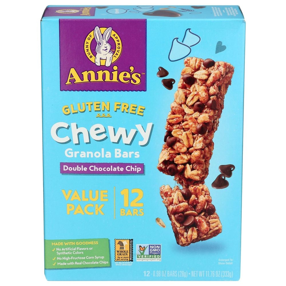 Annies Homegrown Double Chocolate Chip Chewy Granola Bar, 11.76 Ounce -- 6 per case