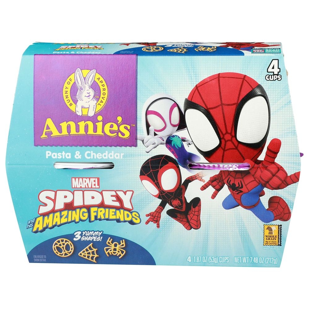 Annies Homegrown Spidey Amazing Friends Shapes Pasta and Cheddar, 7.48 Ounce -- 6 per case