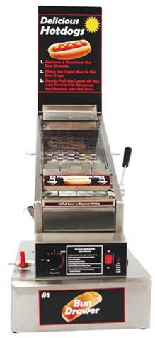 Winco BenchmarkUSA 120 Volt Dog House Hot Dog Cooker and Dispenser, 15 x 23 x 26 inch -- 1 set