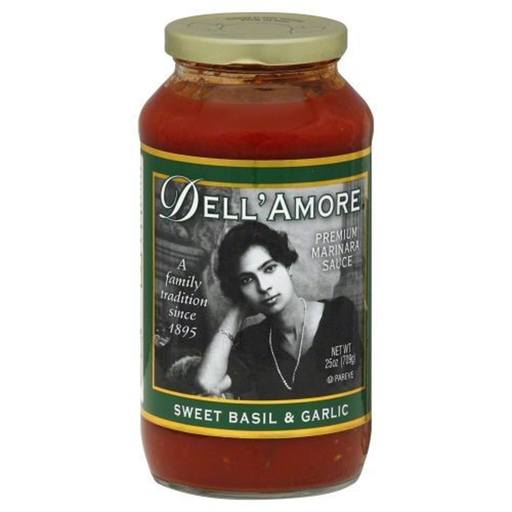 Dell Amore Sweet Basil and Garlic Marinara Sauce, 25 Ounce -- 6 per case