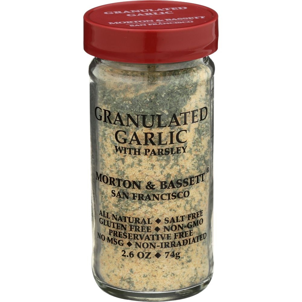 Morton and Bassett Granulated Garlic with Parsley, 2.6 Ounce -- 3 per case