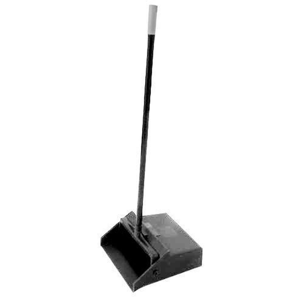 Carlisle 36141003 Duo-Pan Plastic Black Upright Dust Pan with Metal Handle, 30 inch Length