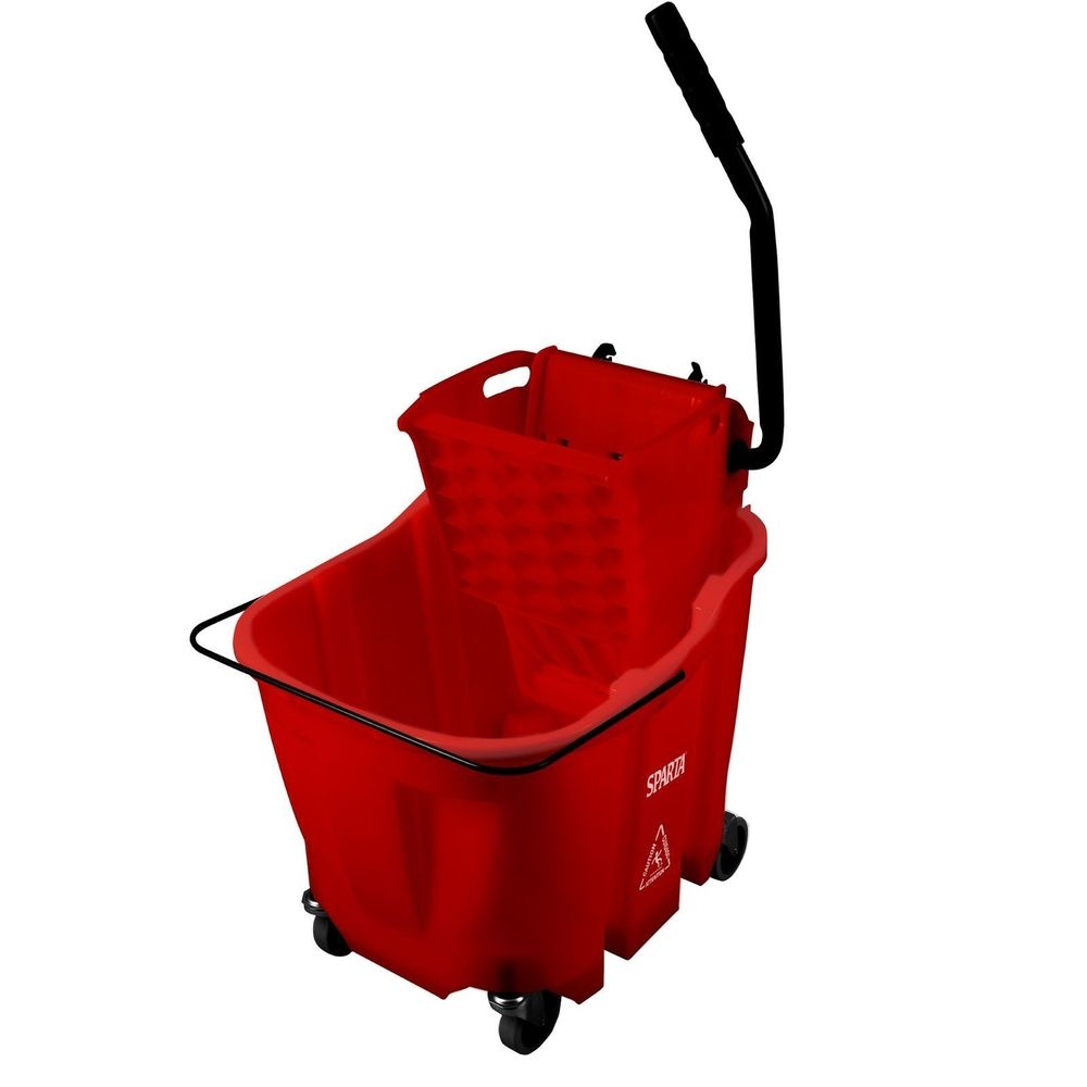 Carlisle 8690405 OmniFit Red Mop Bucket with Sidepress Wringer - Combo, 35 Qaurt Capacity