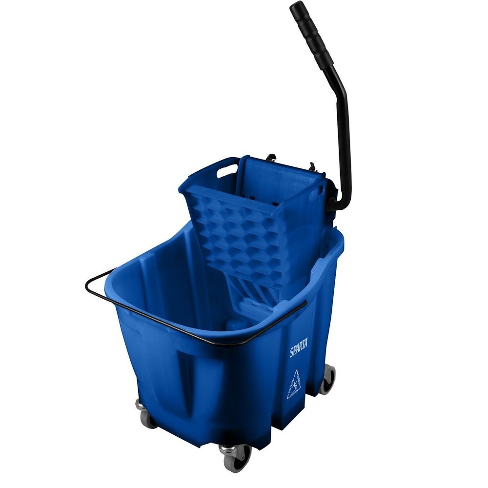 Carlisle 8690414 OmniFit Blue Mop Bucket with Sidepress Wringer - Combo, 35 Qaurt Capacity