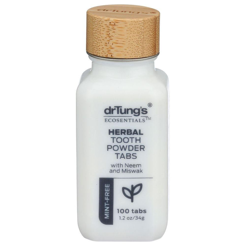 Dr. Tungs Mint Free Herbal Tooth Powder Tabs, 100 count -- 3 per case