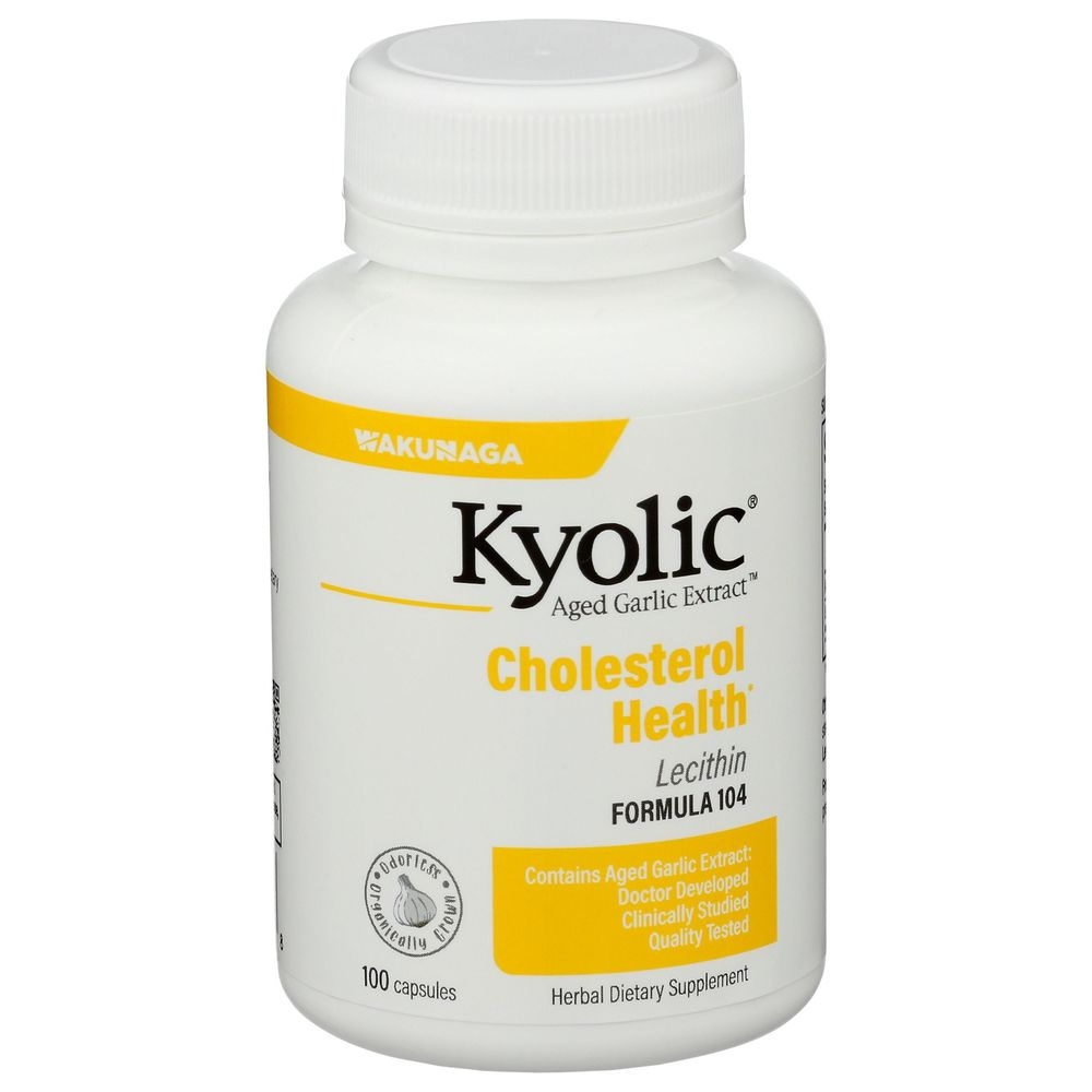 Kyolic Aged Garlic Extract Formula 104 Circulation Health Dietary Supplement Capsules, 100 count