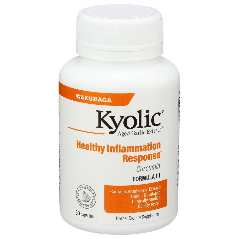 Kyolic Aged Garlic Extract Formula 111 Healthy Inflammation Response Dietary Supplement Capsules, 50 count