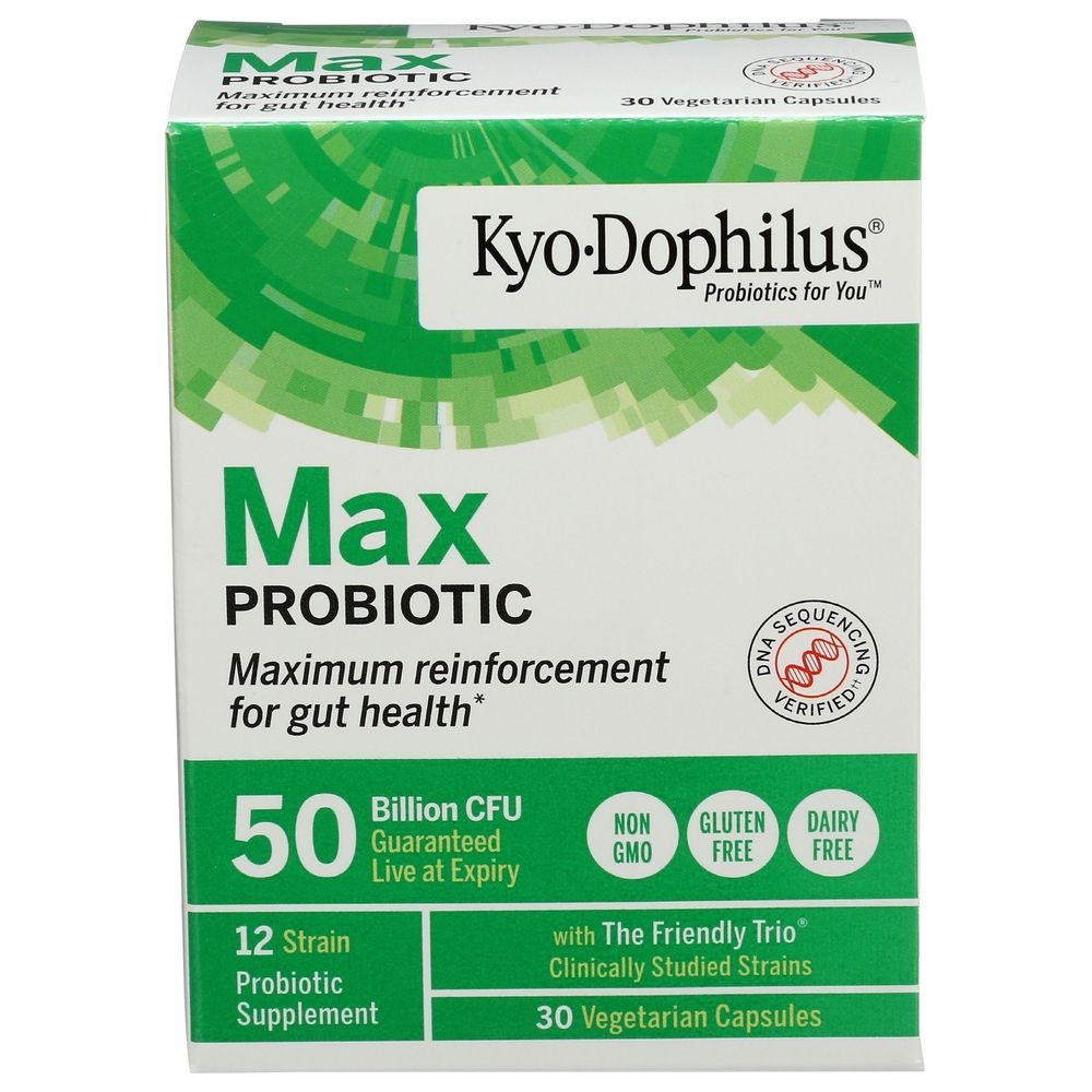 Kyolic Kyo Dophilus Max Probiotic Supplement Vegetarian Capsules, 30 count