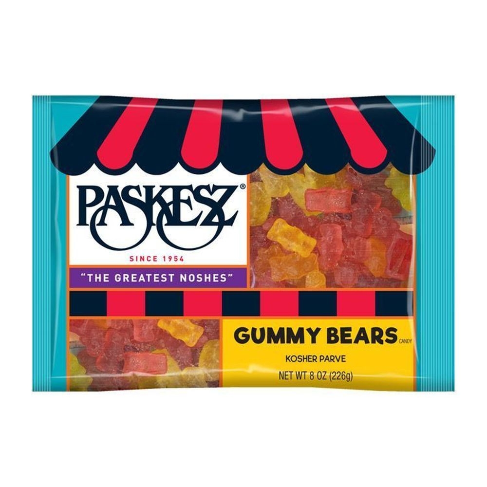 Paskesz Gummy Bears, 8 Ounce -- 24 per case