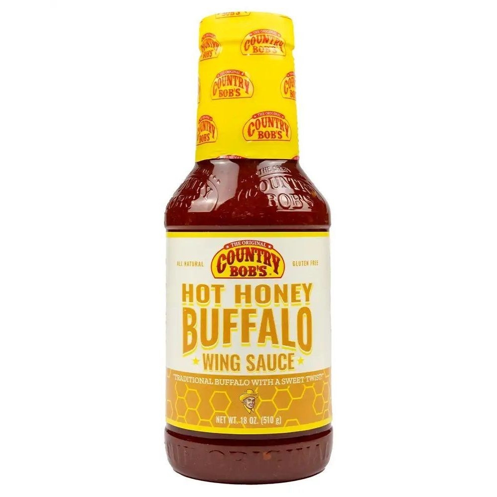 Country Bobs Hot Honey Buffalo Wing Sauce, 18 Ounce -- 6 per case