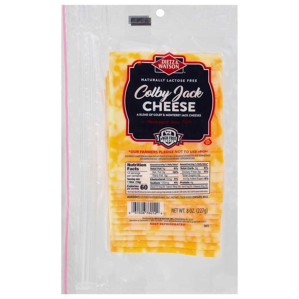 Dietz and Watson Colby Jack Cheese, 8 Ounce -- 12 per case
