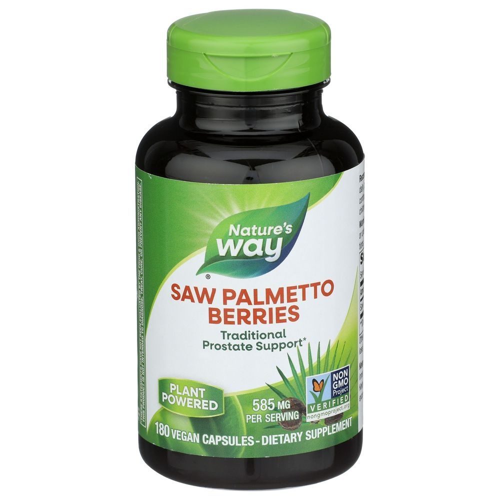 Natures Way Saw Palmetto Berries Vegan Capsules, 180 count