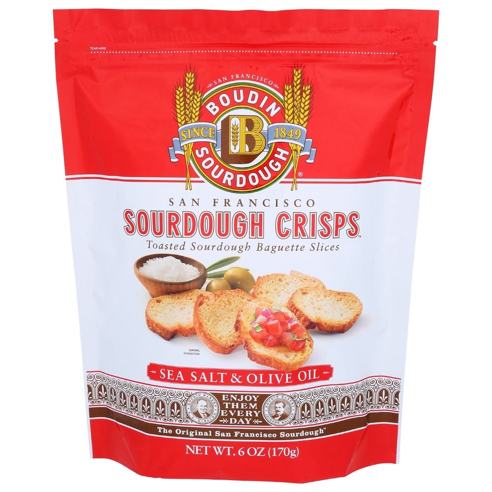 Boudin Sourdough Sea Salt and Olive Oil Crisps, 6 Ounce -- 11 per case