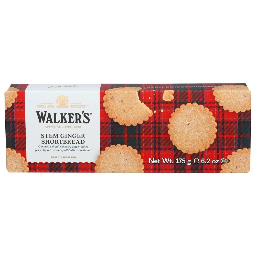 Walkers Stem Ginger Shortbread Cookies, 6.2 Ounce -- 12 per case